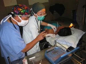 2015_April_BHUTAN_Jigme Dorji Wangchuck Hospital_Jampel_Kuenza and Jampel doing ultrasound