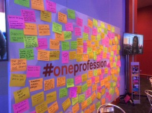 2015_June_BMA ARM conference_Boe_wall of post it notes_one profession