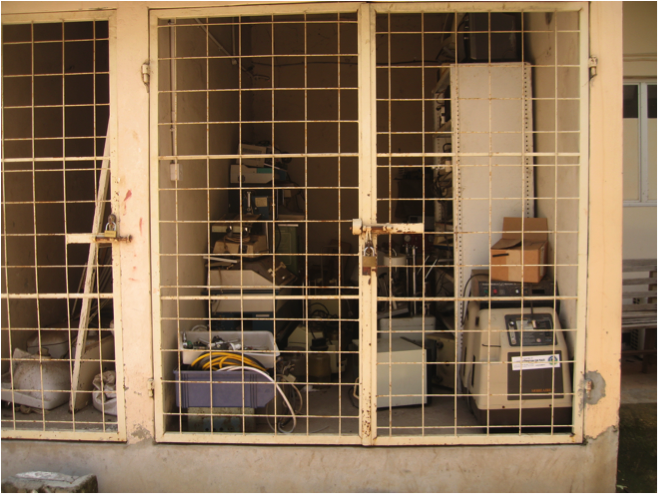 Unused hospital equipment West Africa